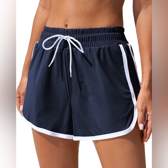 Women's Navy Blue Athletic Shorts (055) - Picture 1 of 5